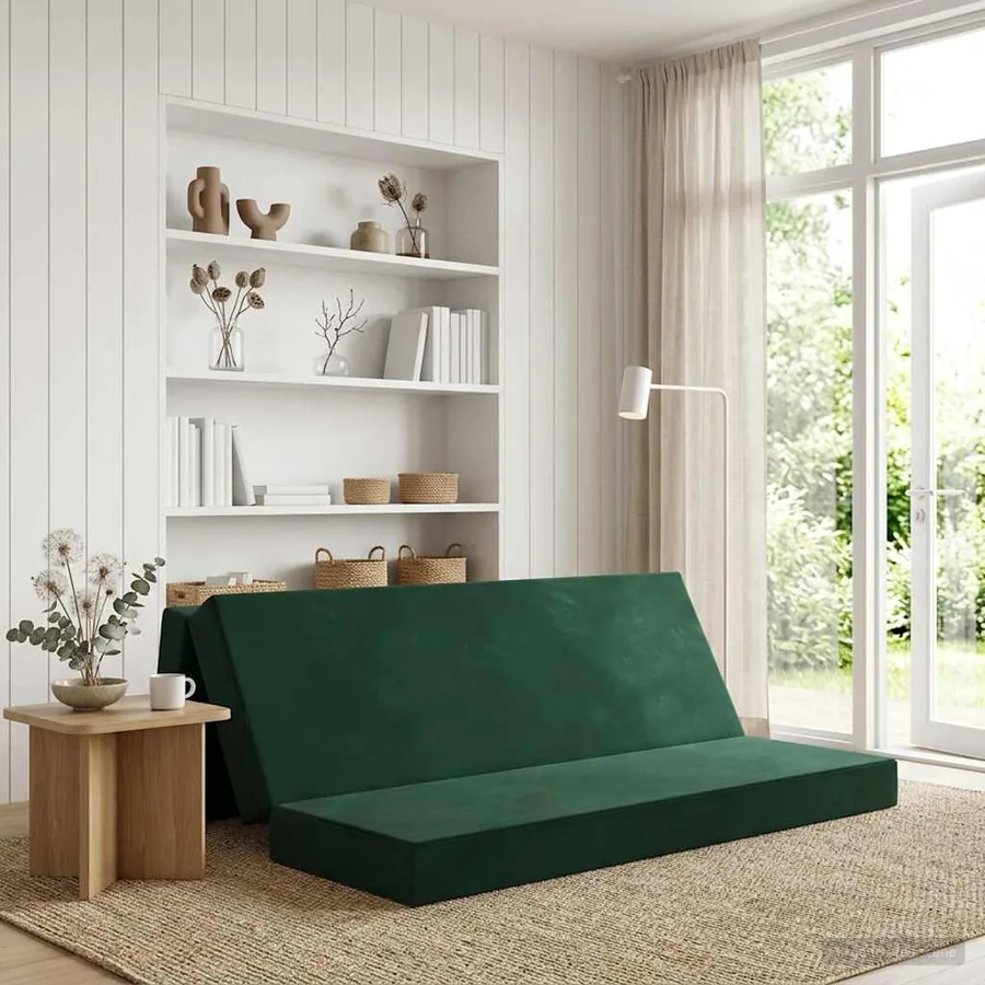 Canapé-lit pliable 180 x 67 x 45 cm Vert foncé