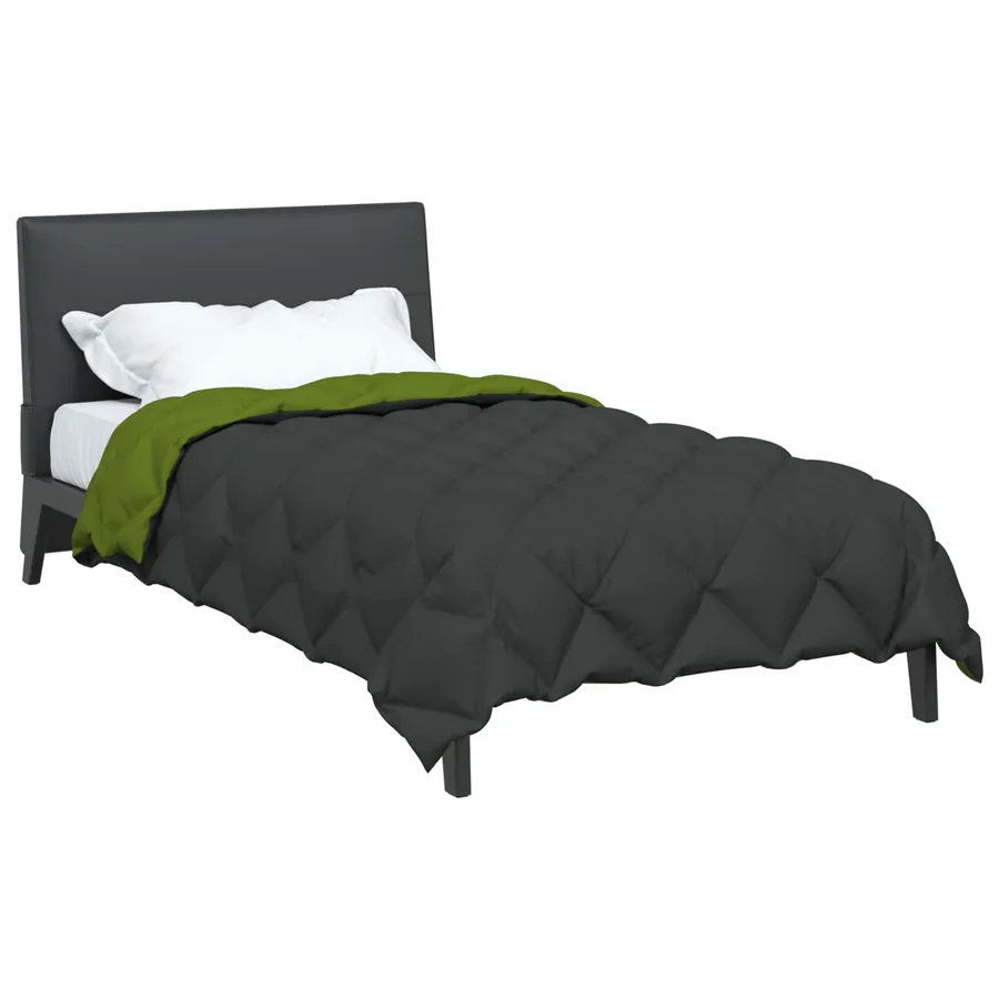 Duvet d'hiver Vert et Anthracite 155 x 220 cm Microfibre - 3