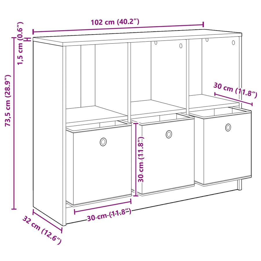 Buffet avec tiroir Bois ancien 102 x 32 x 73,5 cm - 12