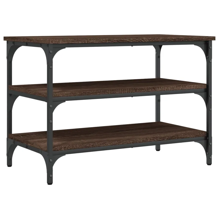 Banc à chaussures chêne marron 70x38,5x49 cm bois d'ingénierie - 2
