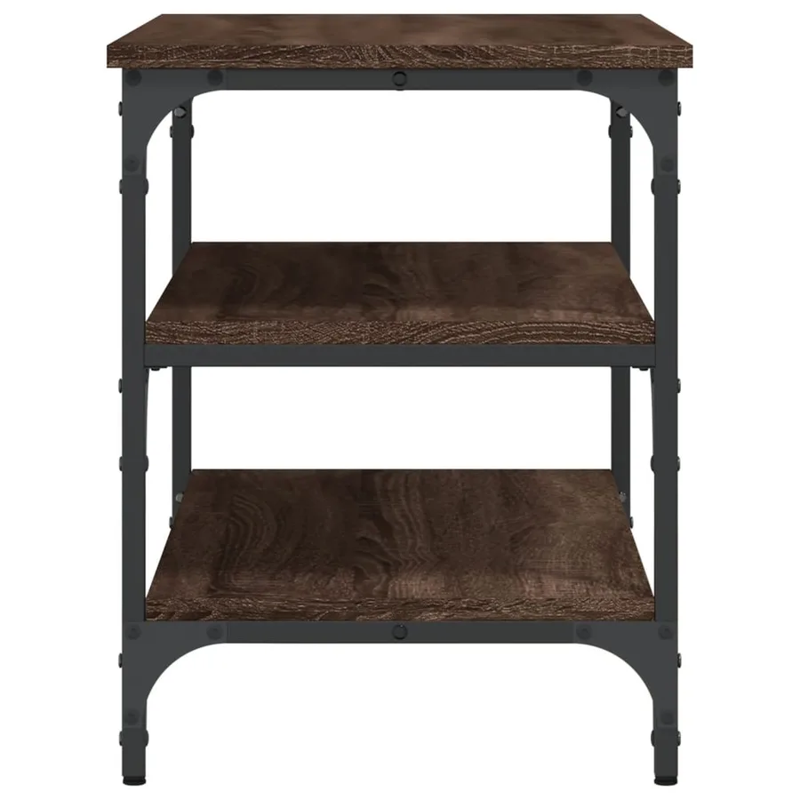 Banc à chaussures chêne marron 70x38,5x49 cm bois d'ingénierie - 6