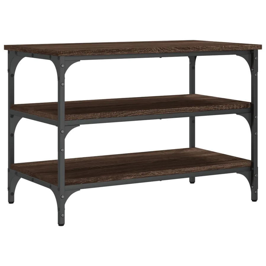 Banc à chaussures chêne marron 70x38,5x49 cm bois d'ingénierie - 7