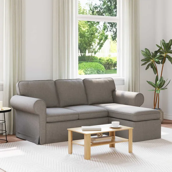 Canapé Taupe 195 x 138 x 80 cm tissu