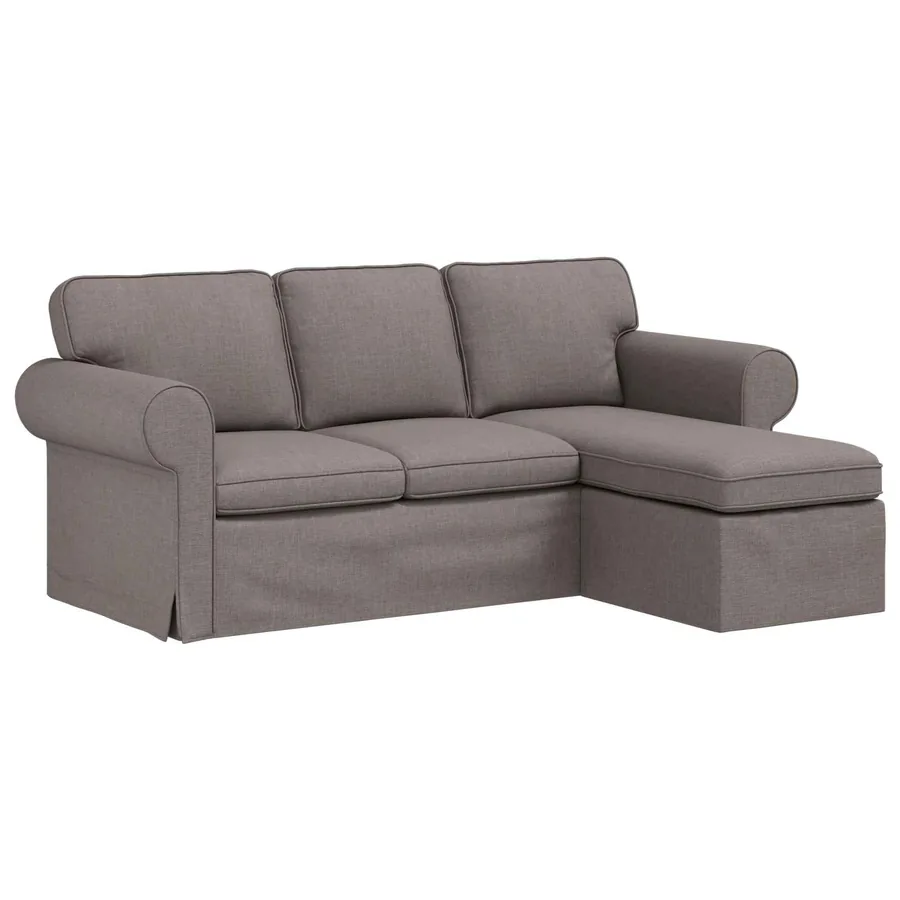 Canapé Taupe 195 x 138 x 80 cm tissu - 2