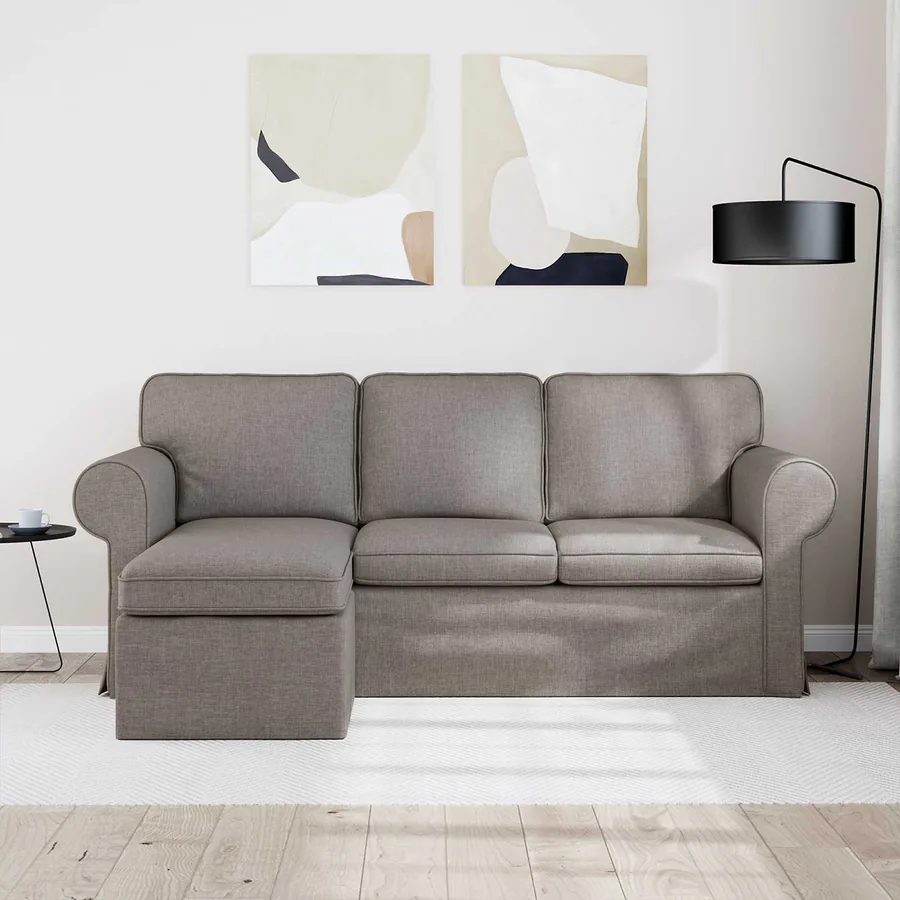 Canapé Taupe 195 x 138 x 80 cm tissu - 3