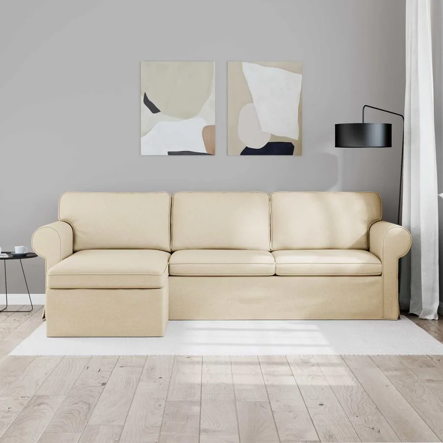 Canapé Crème 245 x 138 x 80 cm tissu - 3