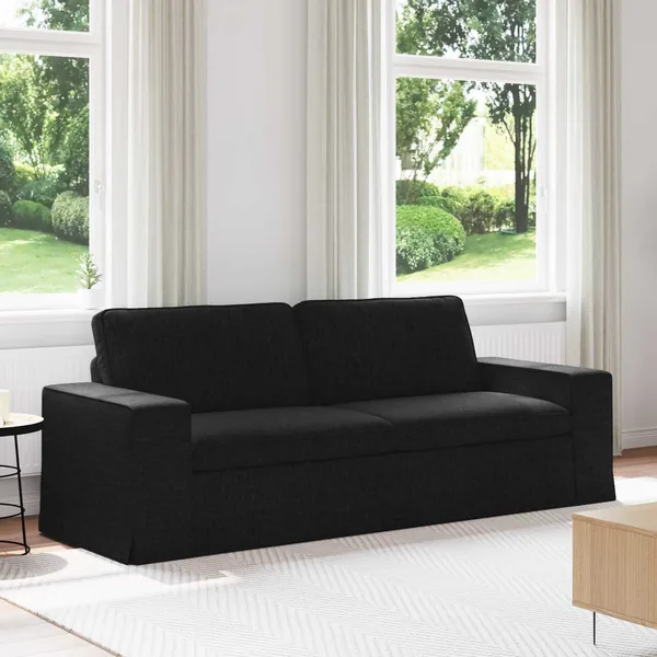 Canapé Noir 222 x 80 x 82 cm tissu