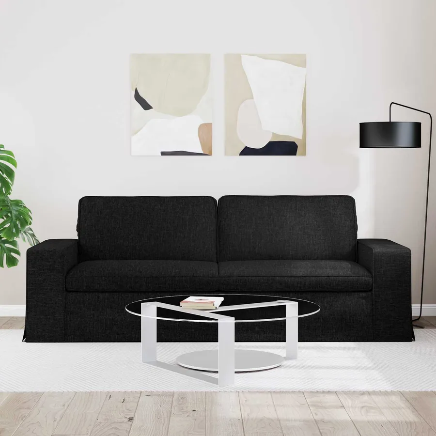 Canapé Noir 222 x 80 x 82 cm tissu - 3