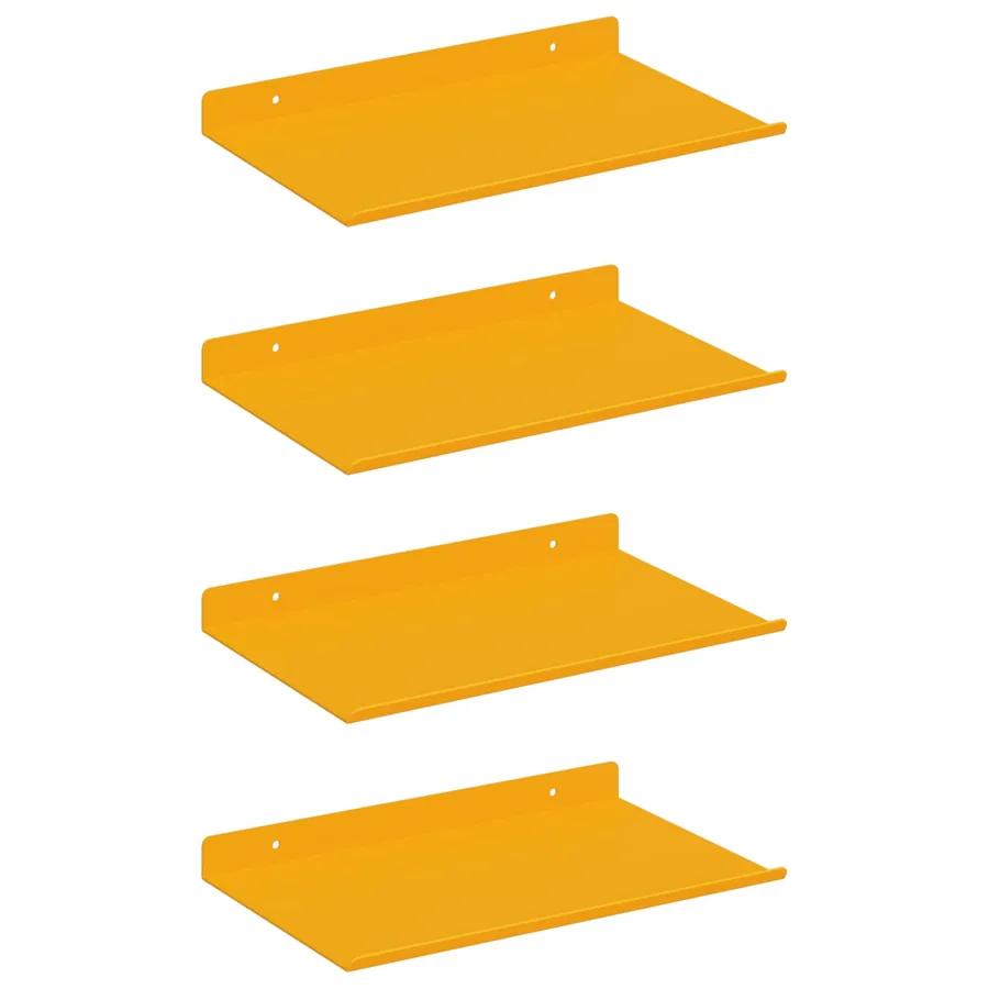 Étagère flottante 4 pcs Jaune moutarde 30 x 18 x 2,5 cm Acier - 2