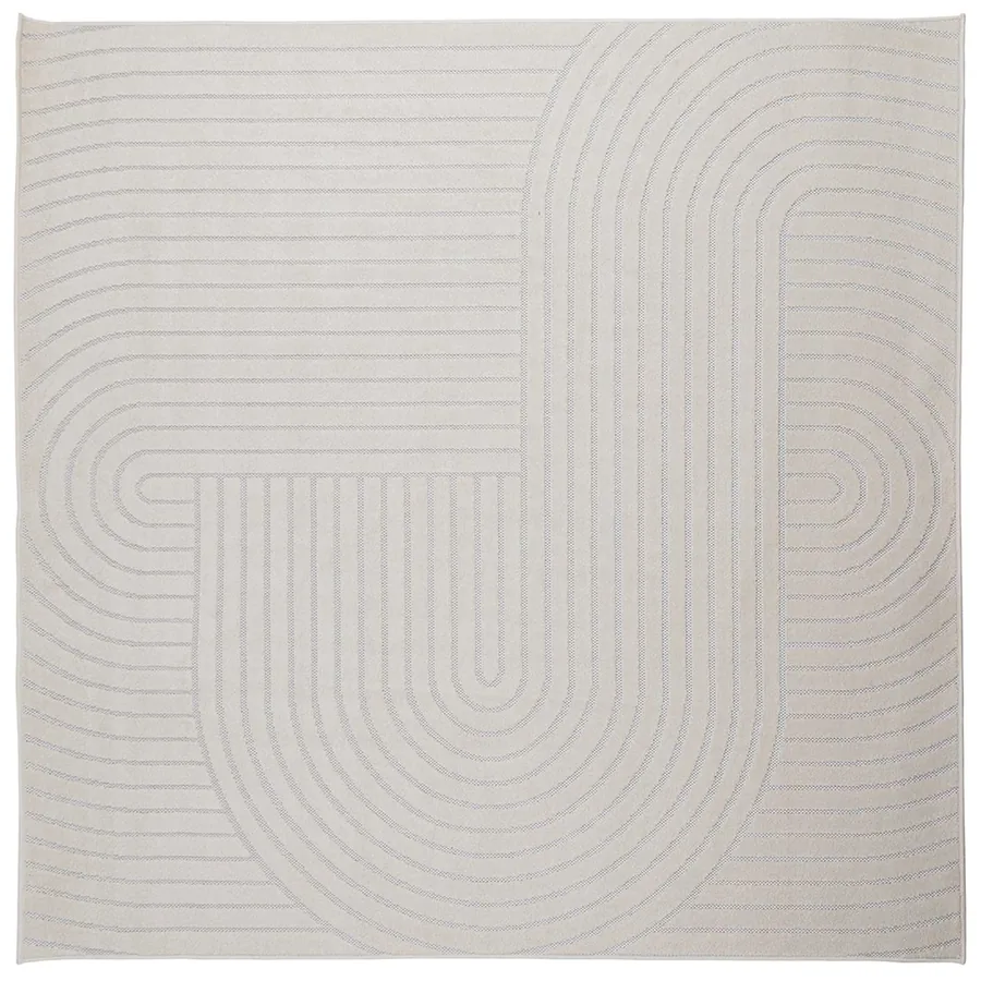 Tapis de surface Carré PALMERAS Crème 240 x 240 cm Polyester - 2