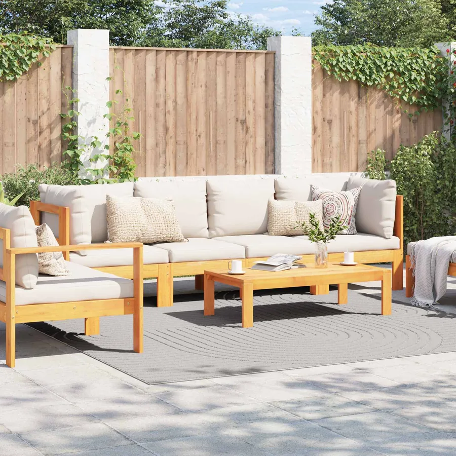 Tapis de surface Carré PALMERAS Crème 240 x 240 cm Polyester - 3