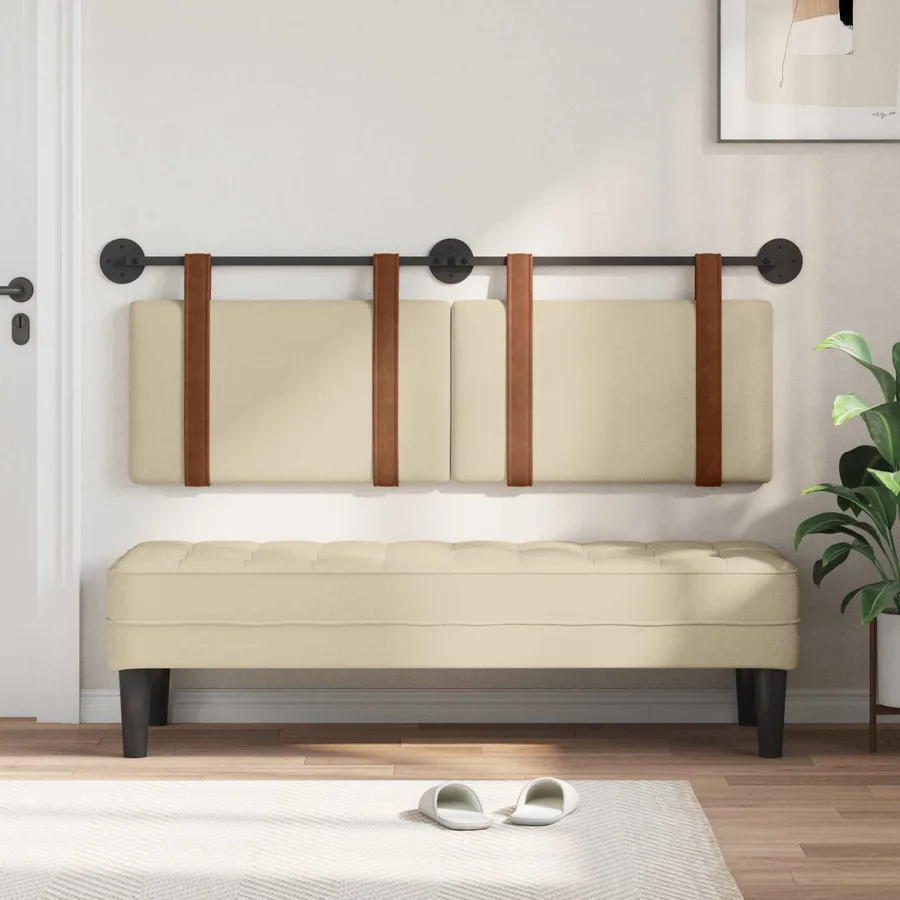 Tête de lit suspendue Crème PU antique - 3