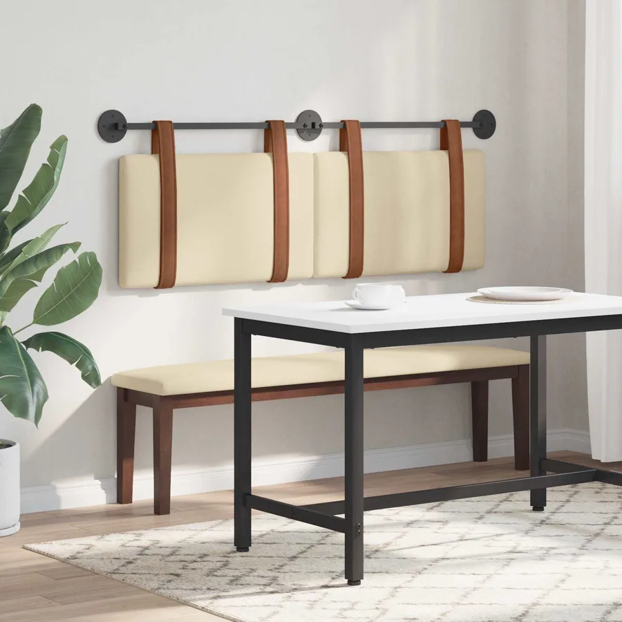 Tête de lit suspendue Crème PU antique - 4