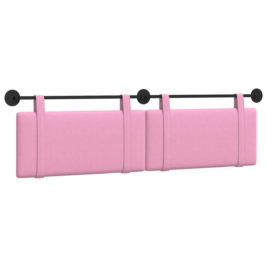 Tête de lit suspendue Rose Tissu - 2
