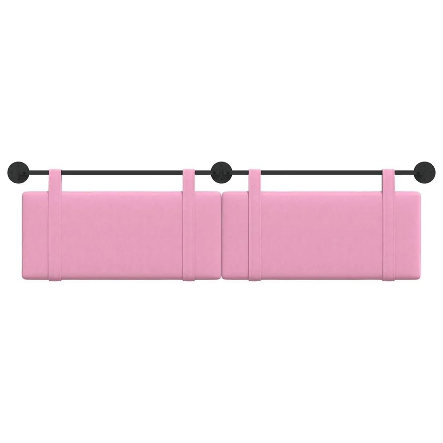Tête de lit suspendue Rose Tissu - 5
