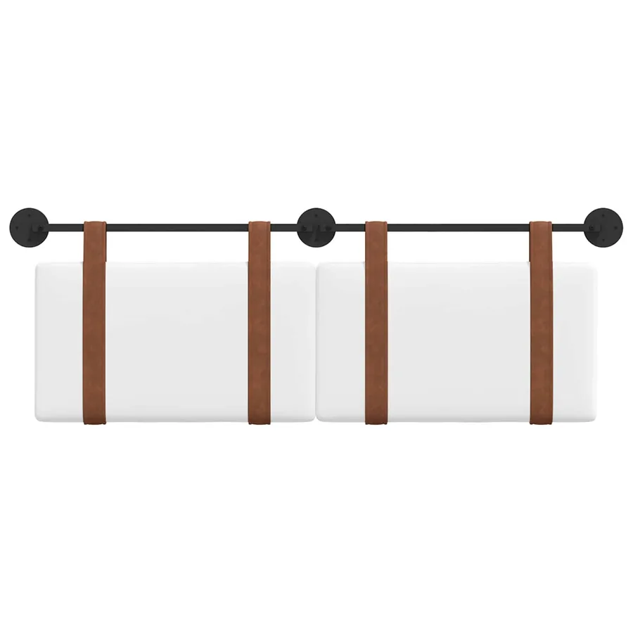 Tête de lit suspendue Uni Blanc 150 x 55 x 5 cm PU antique - 5