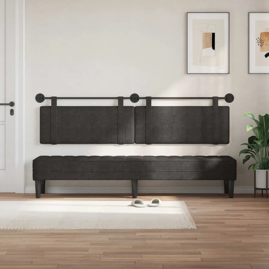 Tête de lit suspendue Noir PU antique - 3