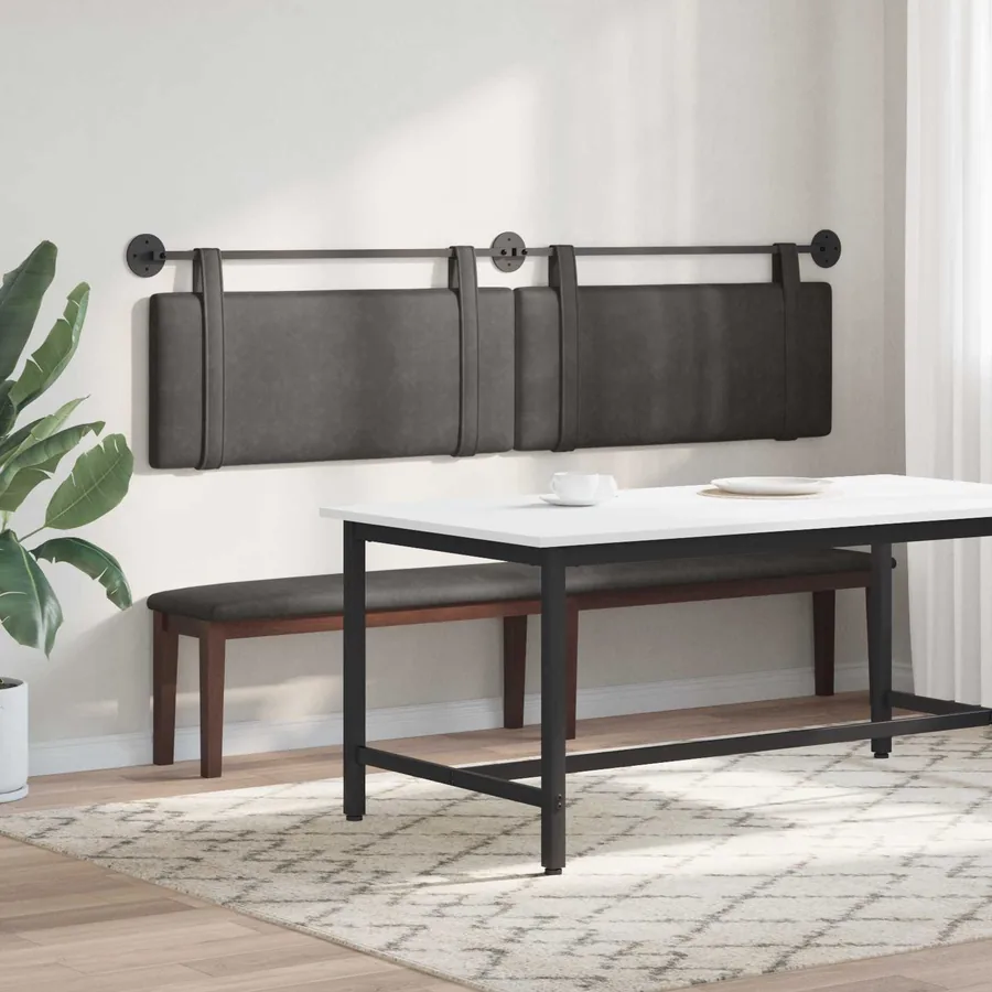 Tête de lit suspendue Noir PU antique - 4