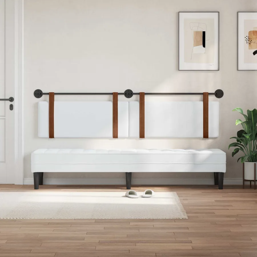 Tête de lit suspendue Blanc PU antique - 3