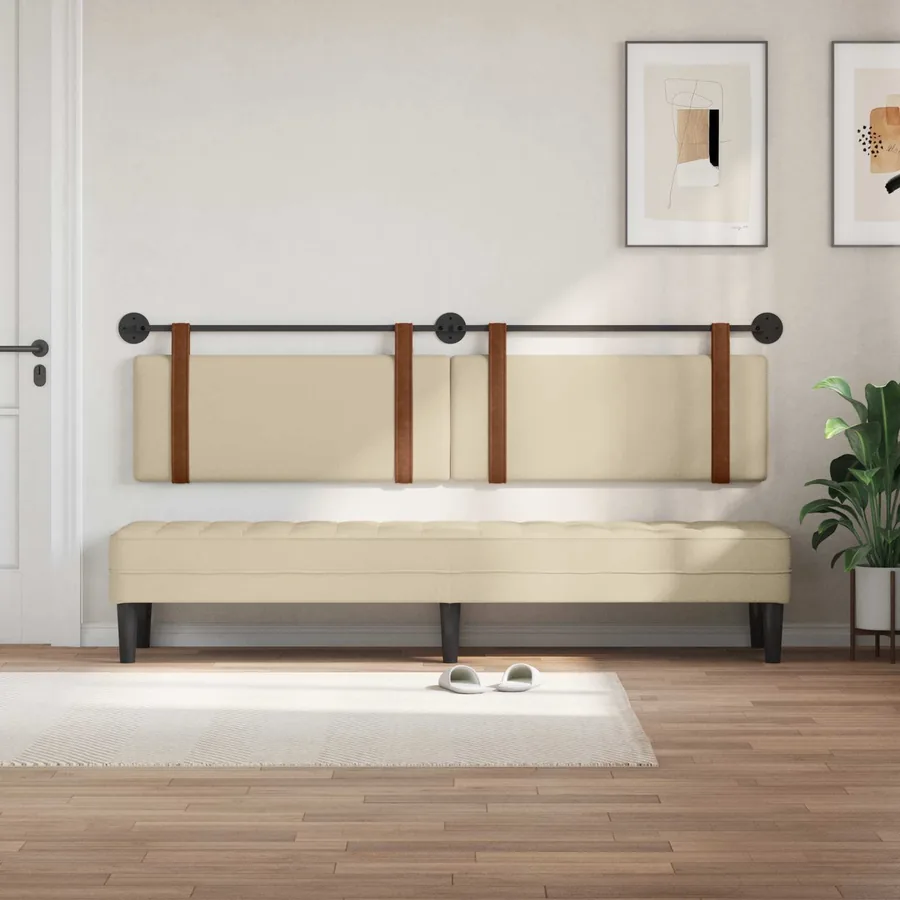 Tête de lit suspendue Crème PU antique - 3