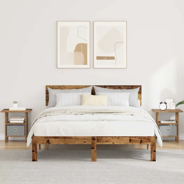 Table de chevet avec tiroir 2 pcs Bois ancien 41 x 40 x 45 cm