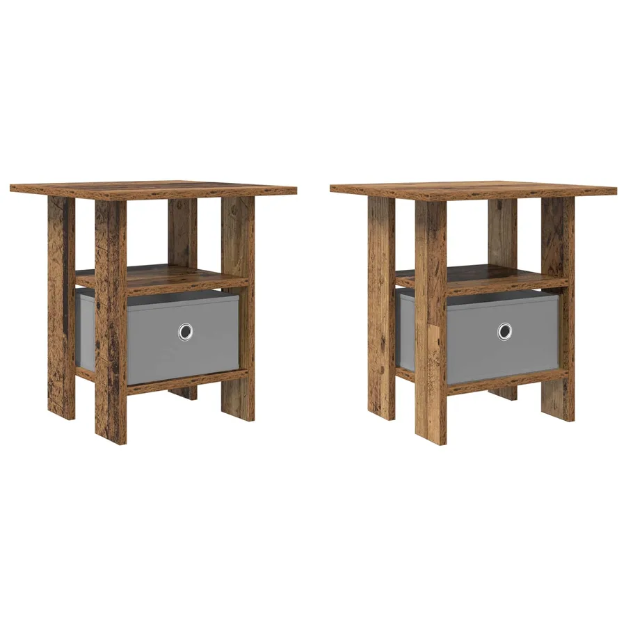 Table de chevet avec tiroir 2 pcs Bois ancien 41 x 40 x 45 cm - 2
