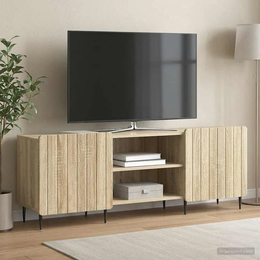 Meuble TV Chêne Sonoma 150 x 31 x 52 cm Bois d'ingénierie - 4