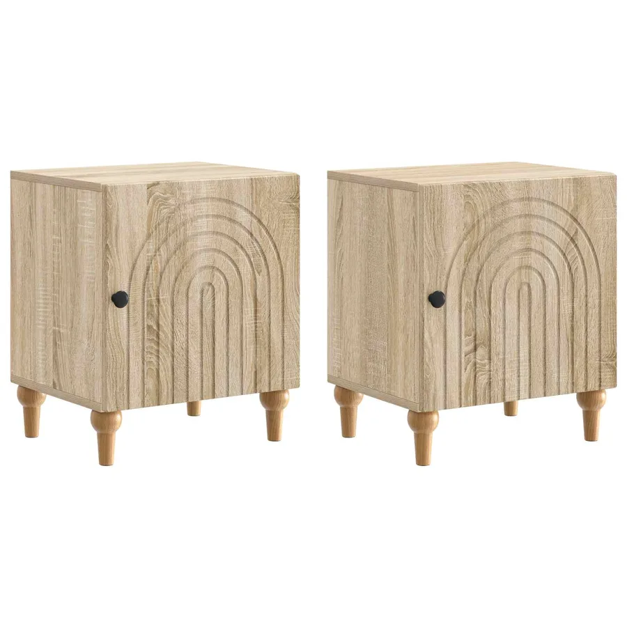 Cabinet de chevet 2 pcs Chêne Sonoma 43 x 34,5 x 50 cm - 2