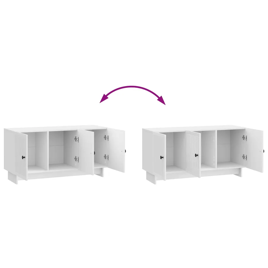 Meuble TV Blanc brillant 99 x 34,5 x 50 cm Bois d'ingénierie - 11