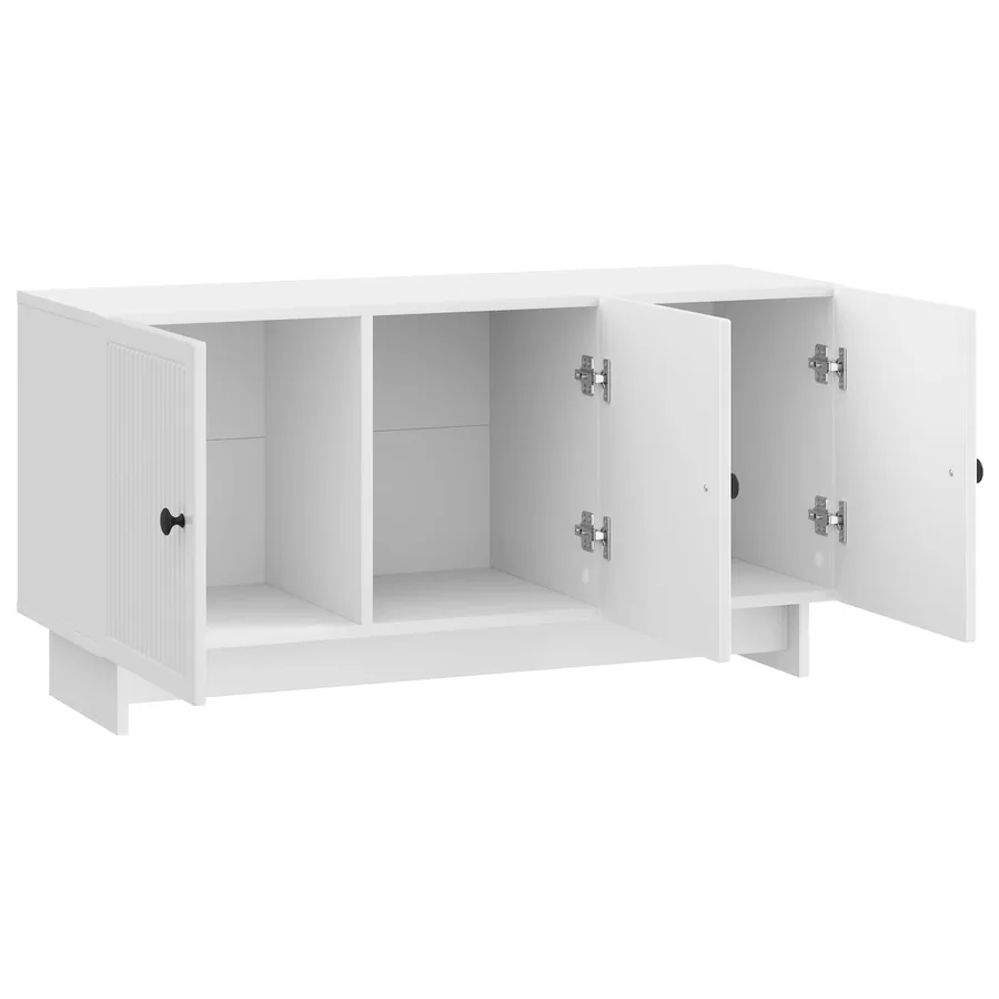 Meuble TV Blanc brillant 99 x 34,5 x 50 cm Bois d'ingénierie - 5