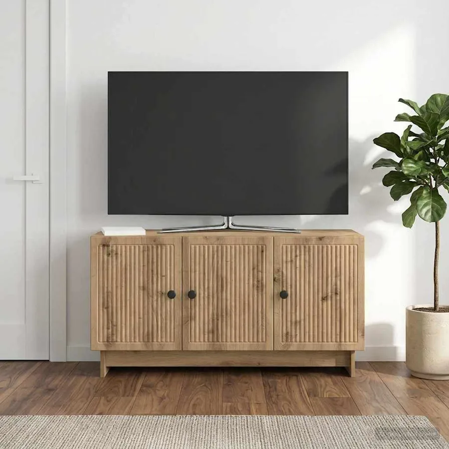 Meuble TV 99 x 34,5 x 50 cm Chêne artisanal Bois d'ingénierie - 4