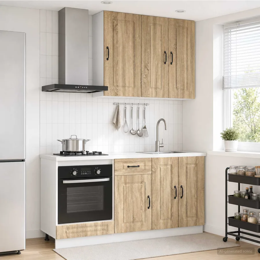 Unité de cuisine KALMAR 5 pcs Chêne Sonoma Bois d'ingénierie
