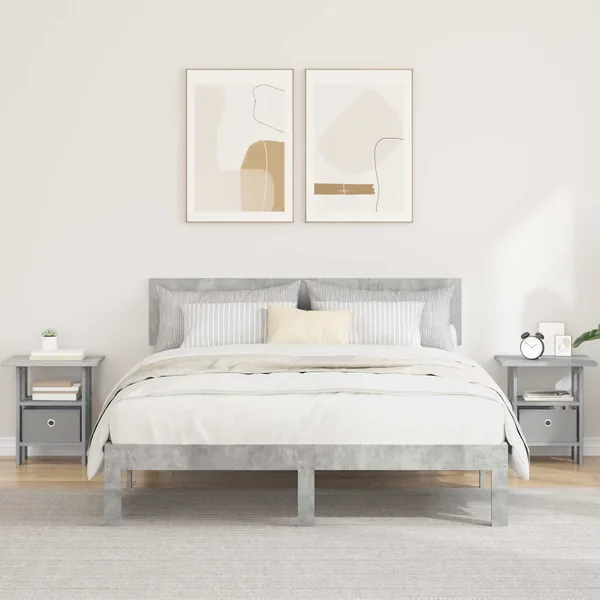 Table de chevet avec tiroir 2 pcs Gris béton 41 x 40 x 45 cm