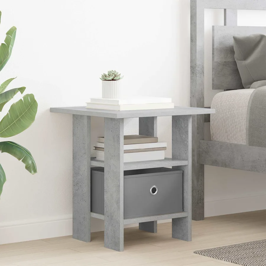 Table de chevet avec tiroir 2 pcs Gris béton 41 x 40 x 45 cm - 4