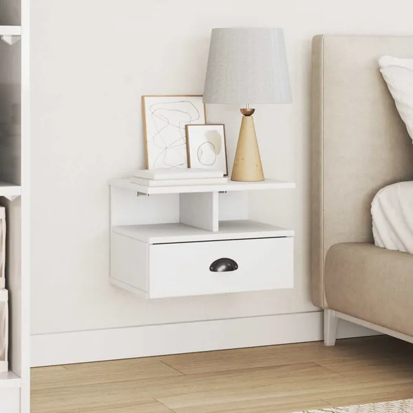 Cabinet de chevet HILL Blanc 40 x 31 x 27 cm Pin massif