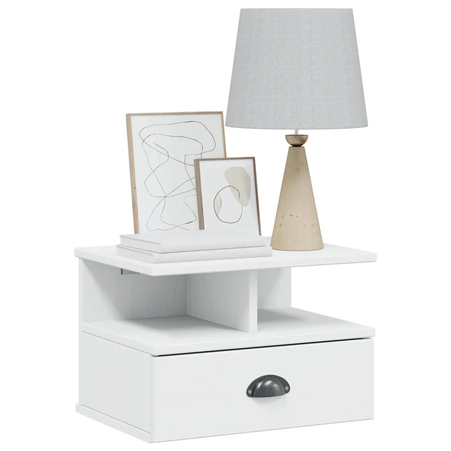 Cabinet de chevet HILL Blanc 40 x 31 x 27 cm Pin massif - 3