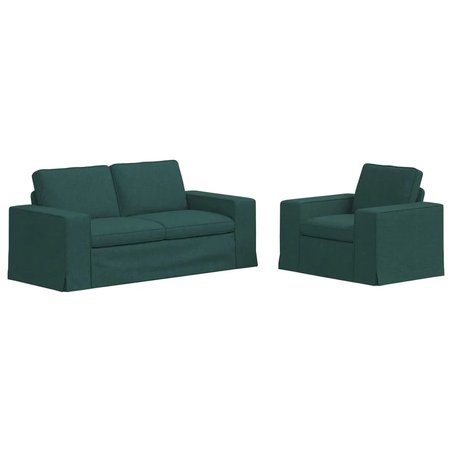 Ensemble de Canapés 2 pcs Vert foncé 182 x 80 x 82 cm tissu - 2
