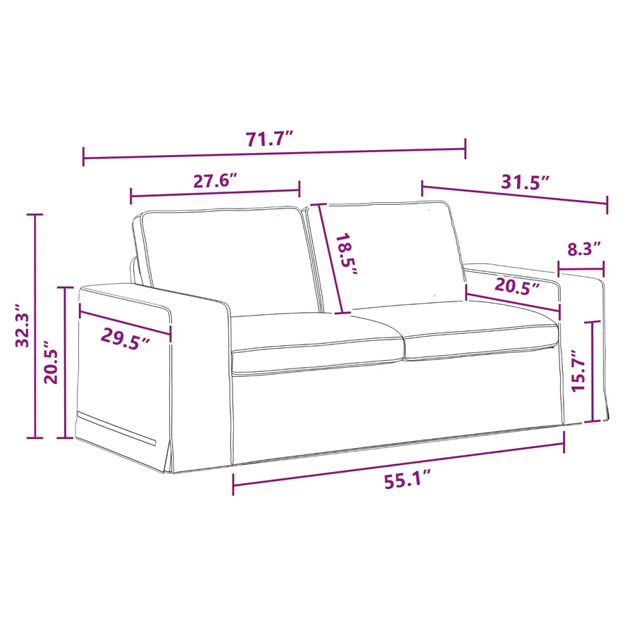 Ensemble de Canapés 2 pcs Gris foncé 182 x 80 x 82 cm tissu - 12