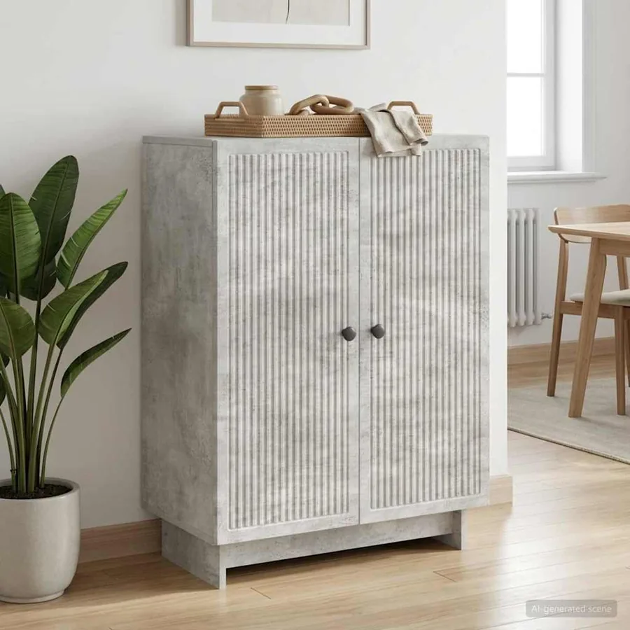 Buffet Gris béton 66 x 34,5 x 90 cm Bois d'ingénierie