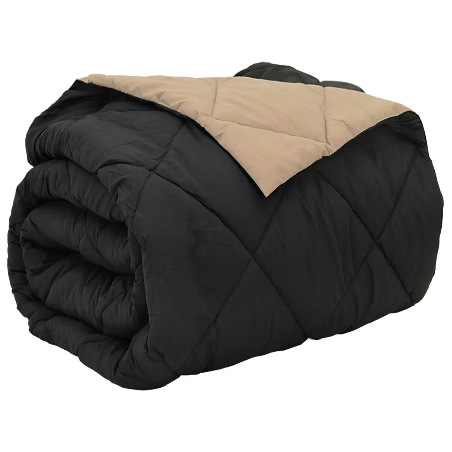 Duvet complet toute l'année Noir et Taupe 200 x 200 cm - 2