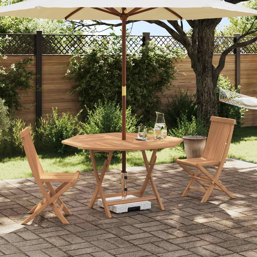 Ensemble bistro de jardin 3 pcs Marron Teck massif