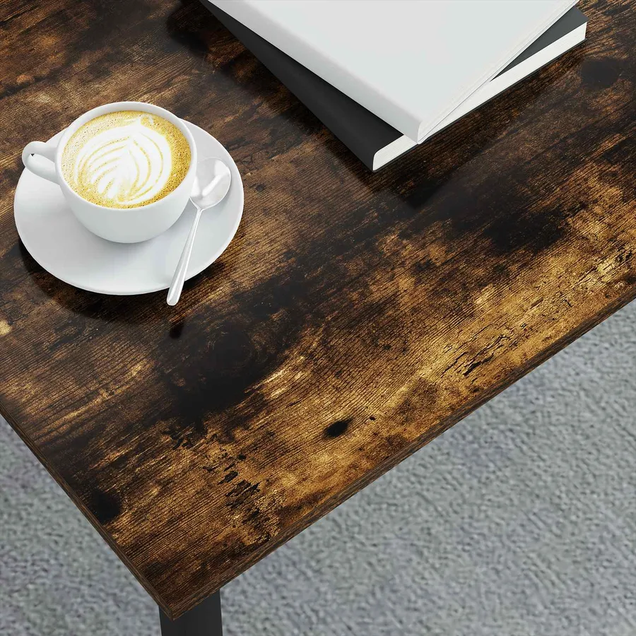 Table basse Chêne Fumé 100 x 100 x 45 cm Bois d'ingénierie - 4