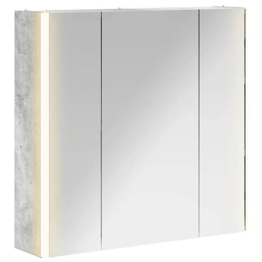 Armoire Miroir de Salle de Bain Gris béton - 2