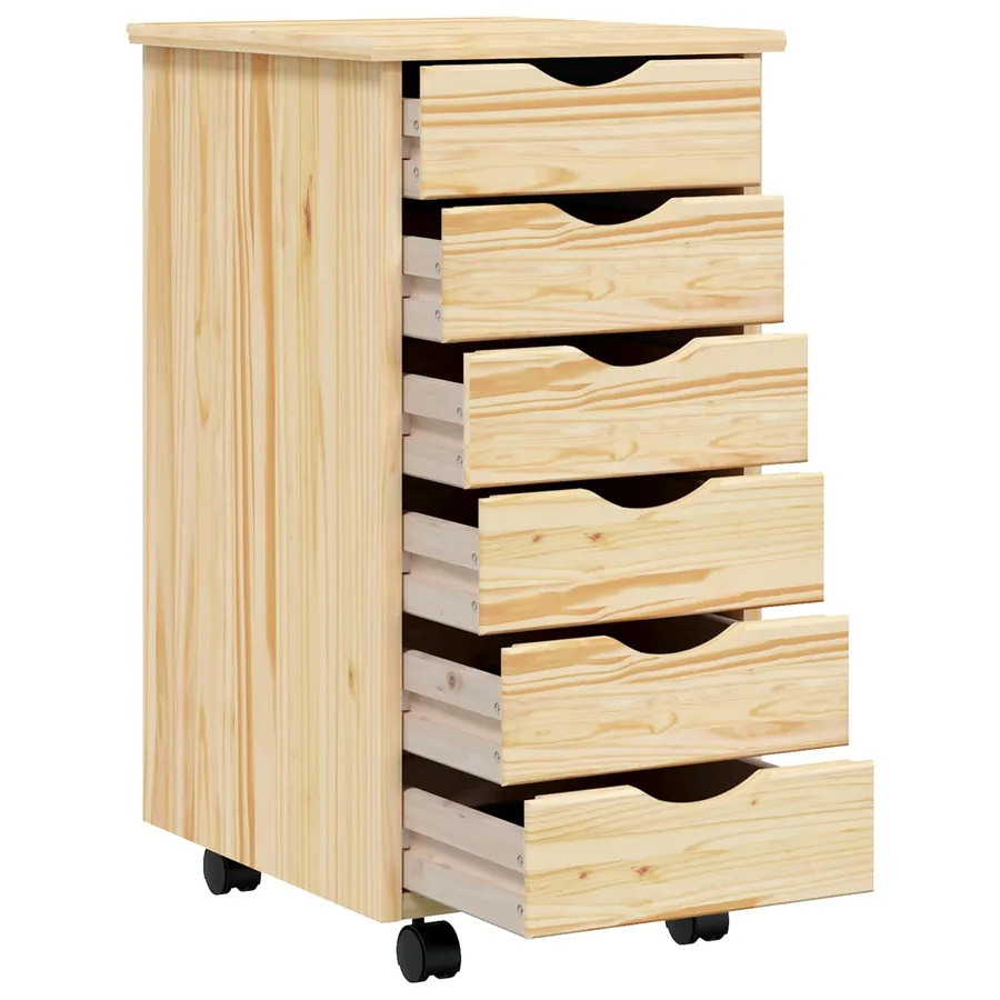 Cabinet Roulant avec Tiroirs avec roue MOSS Vernis transparent - 4