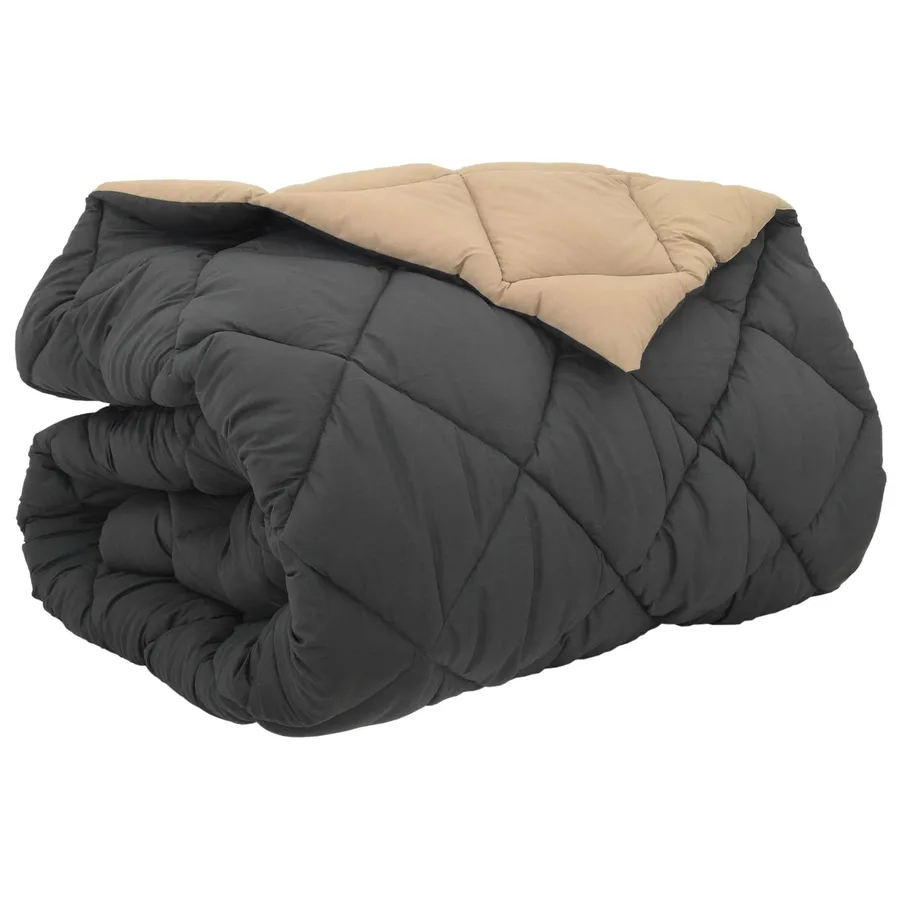 Duvet d'hiver Anthracite et Taupe 200 x 220 cm Microfibre - 2