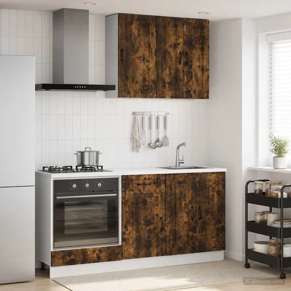 Unité de cuisine KALMAR 5 pcs Chêne fumé Bois d'ingénierie
