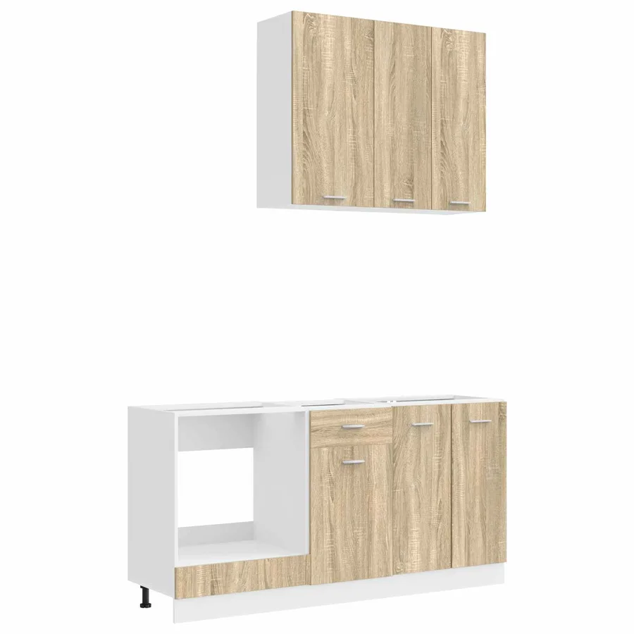 Unité de cuisine LYON 5 pcs Chêne Sonoma Bois d'ingénierie - 2