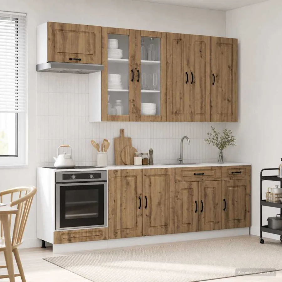 Unité de cuisine KALMAR 8 pcs Chêne artisanal Bois d'ingénierie