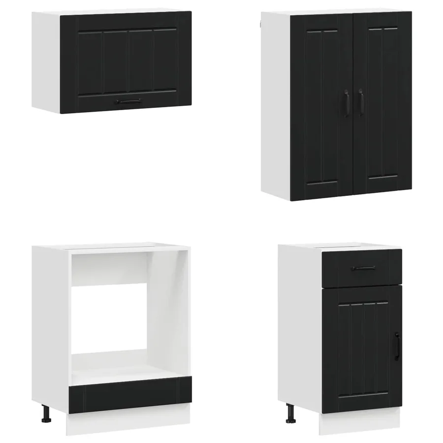 Unité de cuisine LUCCA 8 pcs Noir Bois d'ingénierie - 4