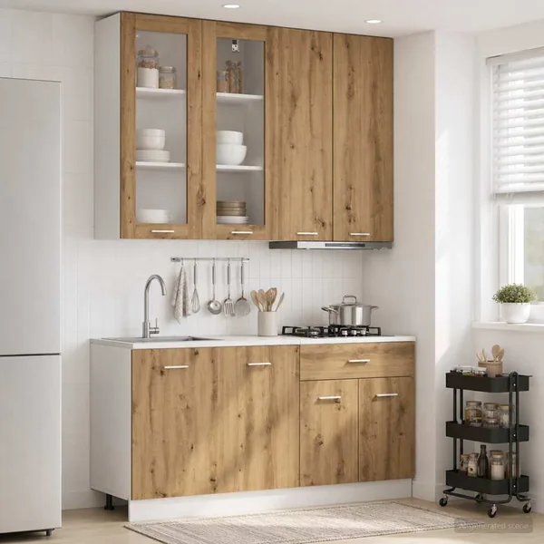Unité de cuisine LYON 4 pcs Chêne artisanal Bois d'ingénierie